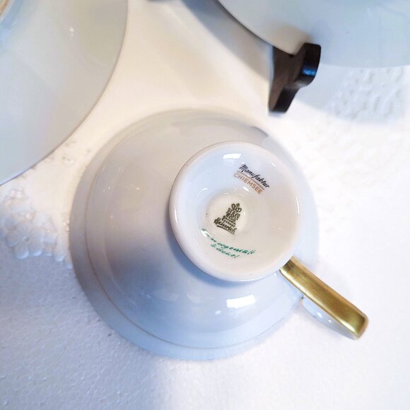 H&C SELB Bavaria Germany Hand-Painted Gold Bird in Flight Cup Saucer Plate - Picture 8 of 12